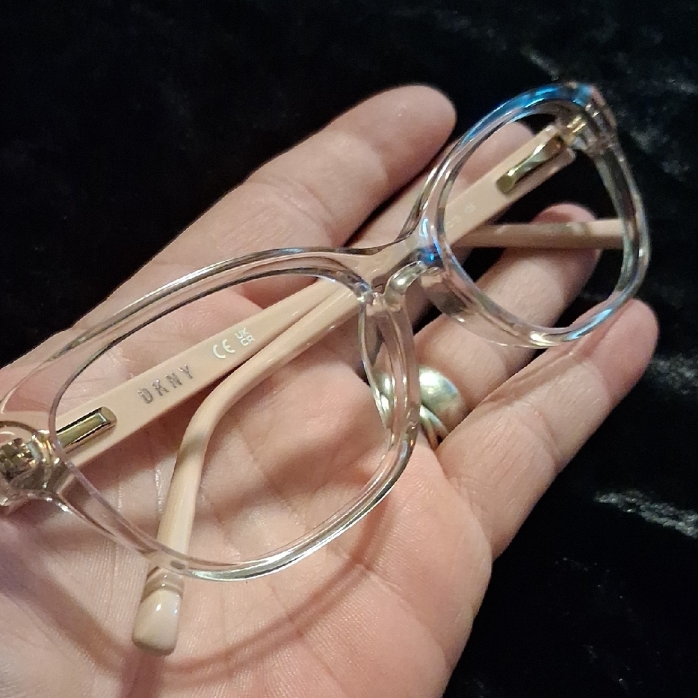 DKNY Transparent and Pink Eyewear Frames Only Script Or Sun Shades Ready